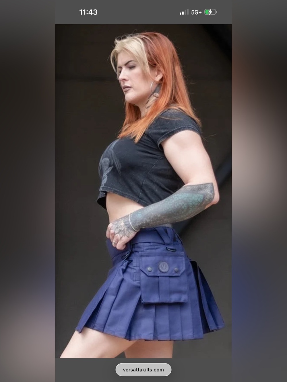 Verillas Lifestyle Purple Pleated Utility cargo kilt w/Pockets NWT alter fashion